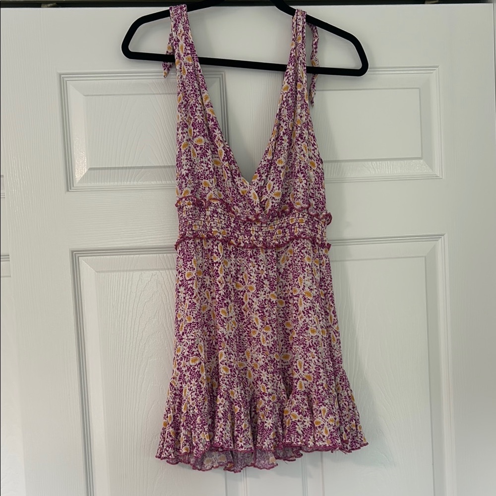 Floral Mini Dress with Ruffle Hem